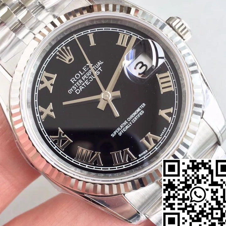 116334 Black 41MM Factory Datejust Rolex Dial EW 0817
